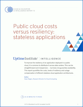 Public Cloud Costs Versus Resiliency: Stateless Applications